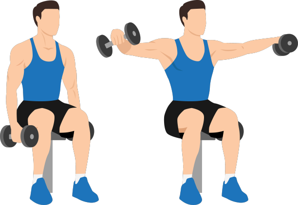 男子做哑铃侧举图片下载
