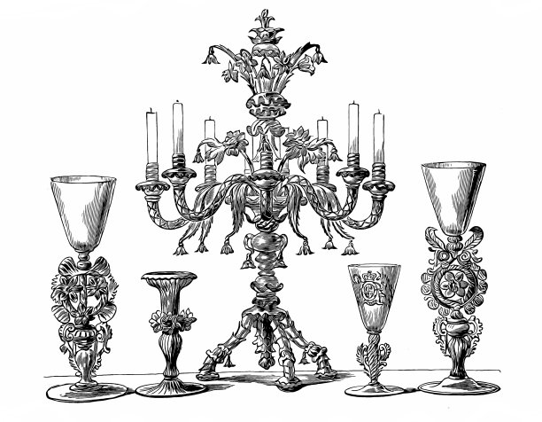 Salviati威尼斯慕拉诺手吹玻璃器皿，玻璃图片下载