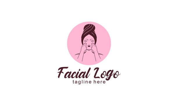 面部按摩护肤标志图片下载