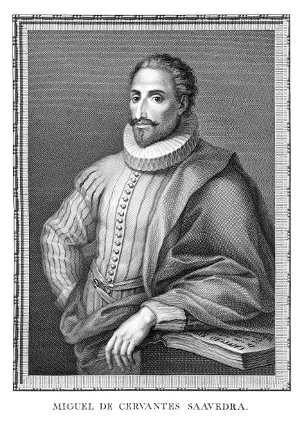 米格尔·德·塞万提斯·萨维德拉的肖像雕刻，1895年图片下载