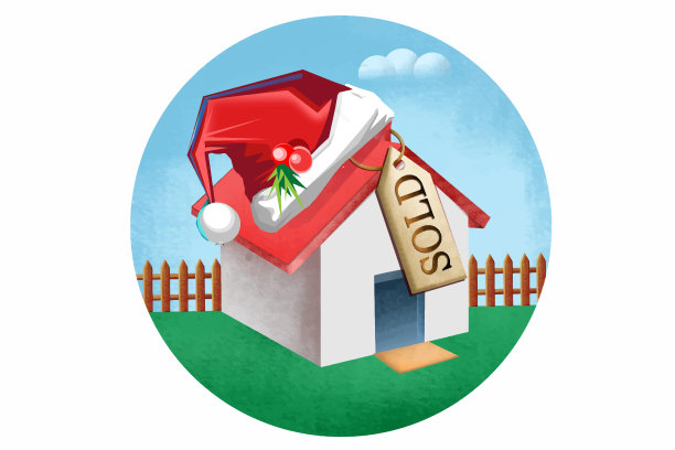 待售的房子。圣诞节销售图片下载