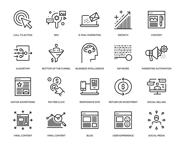 入站营销图标集图片下载