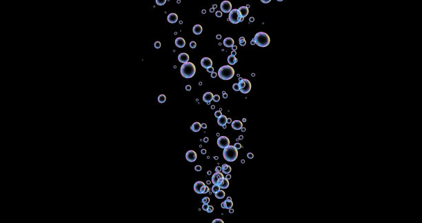 泡泡从中间喷出(黑色背景)肥皂泡图片下载