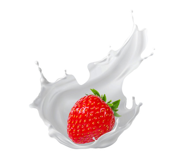 酸奶，牛奶，冰淇淋，草莓图片下载