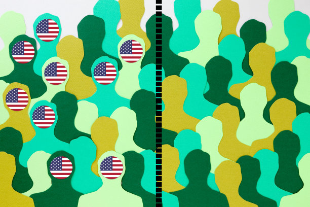 分开的绿色美国人图片下载