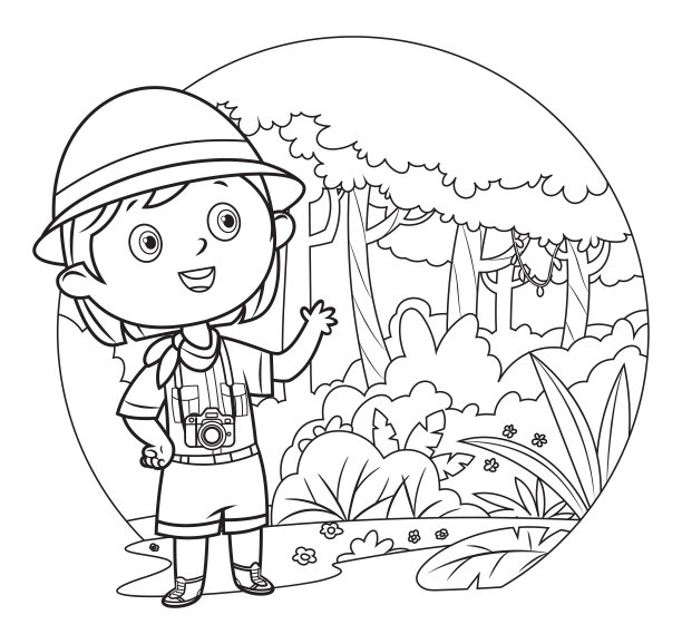 黑与白，可爱的女童子军图片下载