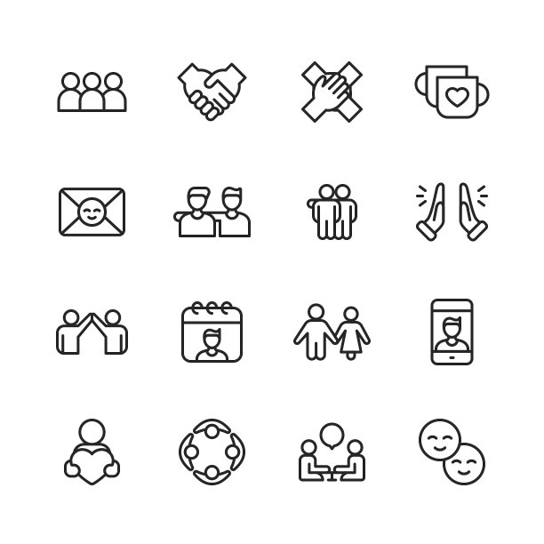 友谊线性图标图片下载