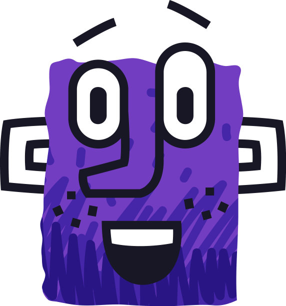 抽象滑稽的紫色表情表现情感图片下载