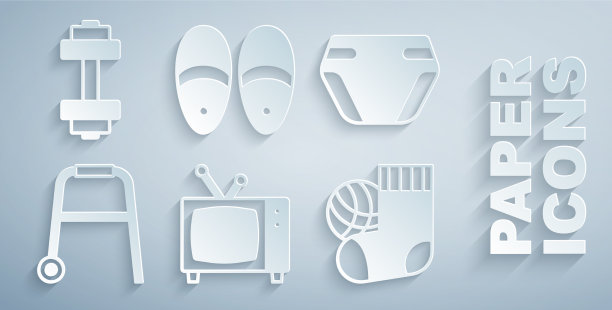 设置复古电视成人尿布沃克袜子图片下载