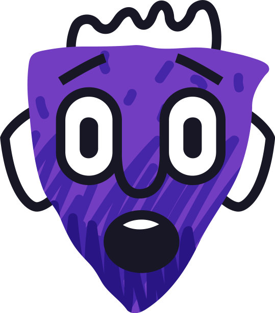 抽象滑稽的紫脸表露情感的图片下载