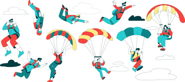 空中运动与人物跳伞和跳伞有关图片下载