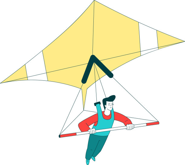 具有男子特色的空中运动悬挂式滑翔图片下载