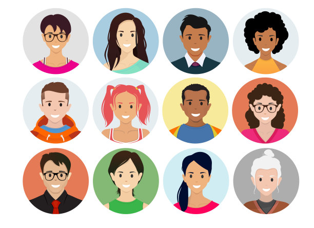 卡通人物头像图标集图片下载