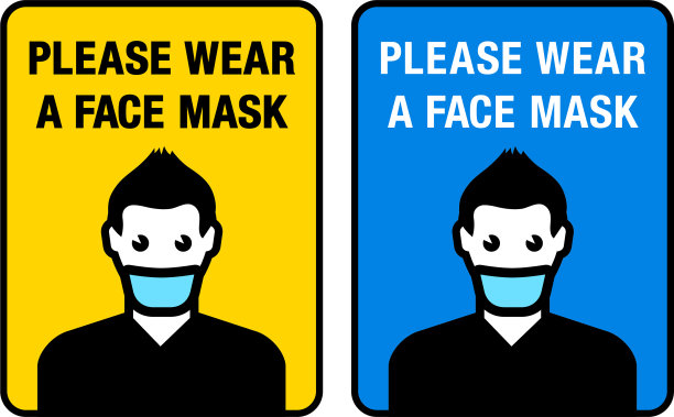 2019冠状病毒病媒标志请佩戴口罩图片下载