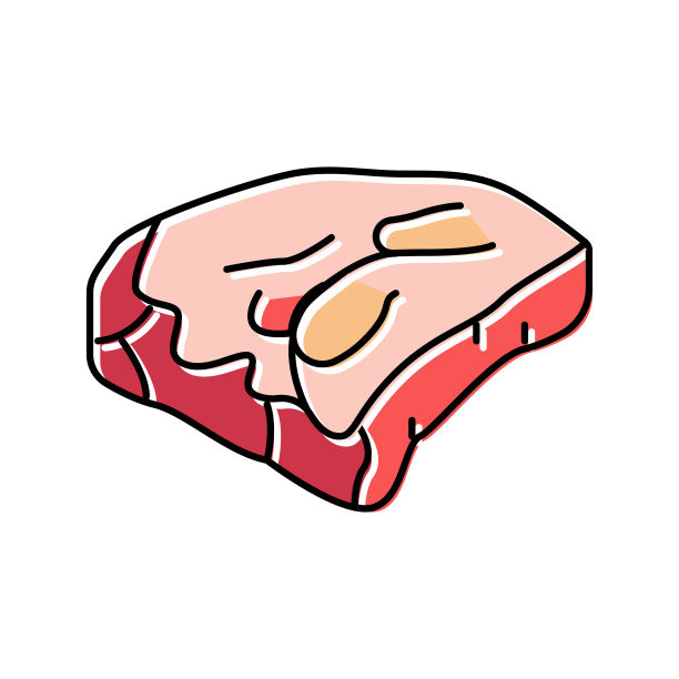 短板牛肉肉颜色图标矢量插图图片下载