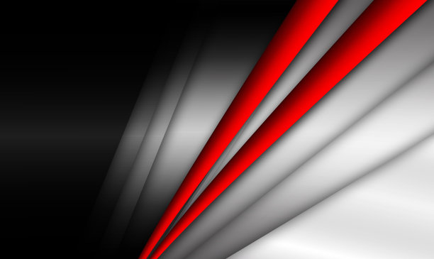 抽象闪亮的企业金属背景。技术现代银横幅设计与红色装饰带。图片下载