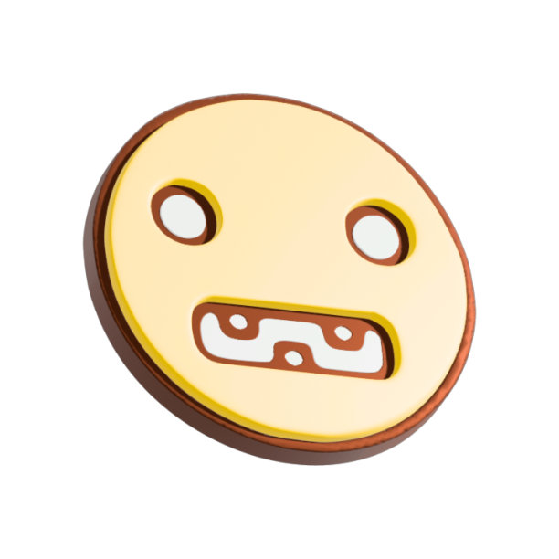 笑脸显示牙齿3d插图。卡通人物孤立在白色背景。图片下载