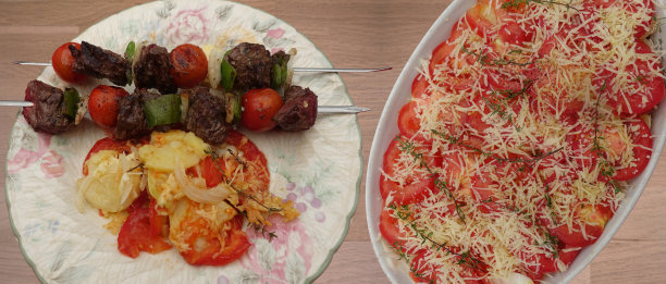 牛肉串配普罗旺斯蔬菜是法国菜图片下载