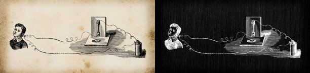 古董插图:麦克风图片下载