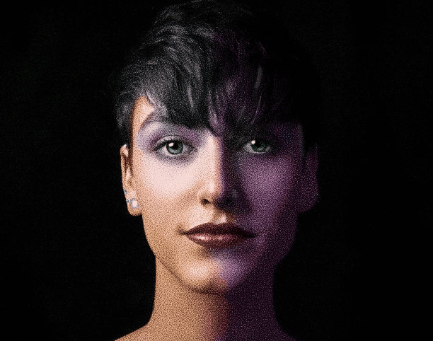 美丽的女人的脸柔和的彩绘插图图片下载