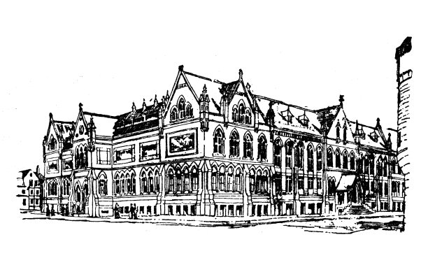 美国，马萨诸塞州地标和公司的古董插图:波士顿，美术博物馆图片下载