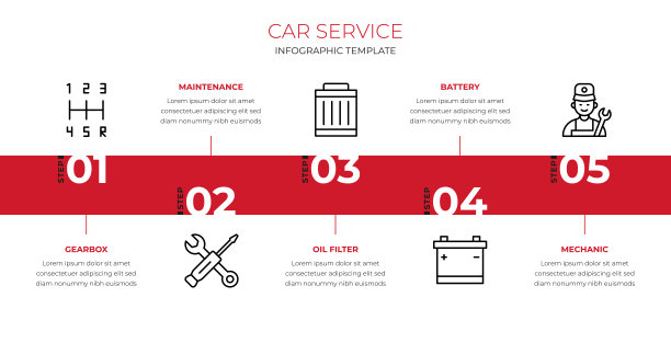 汽车服务信息图表模板图片下载
