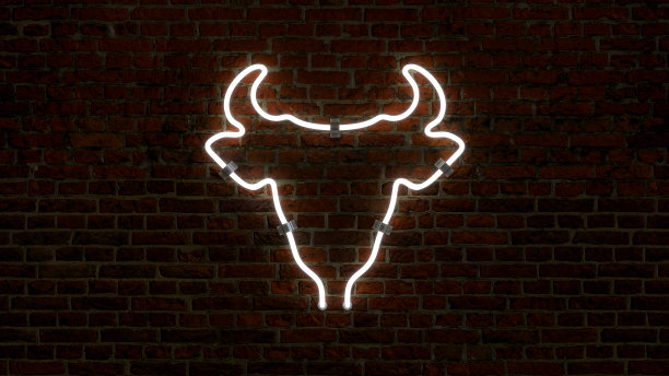 3D牛形霓虹灯灯图片下载