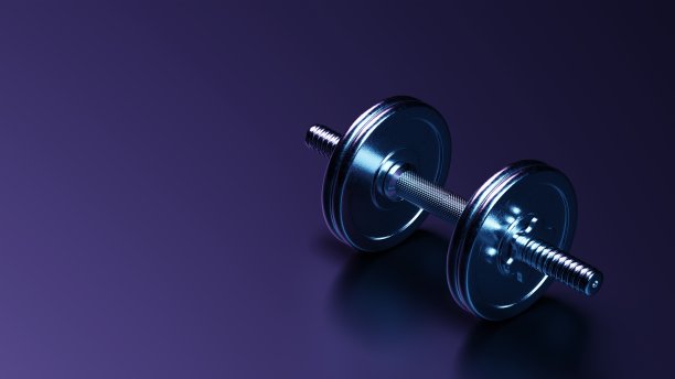 运动银哑铃健身馆，健康生活方式。三维渲染图片下载