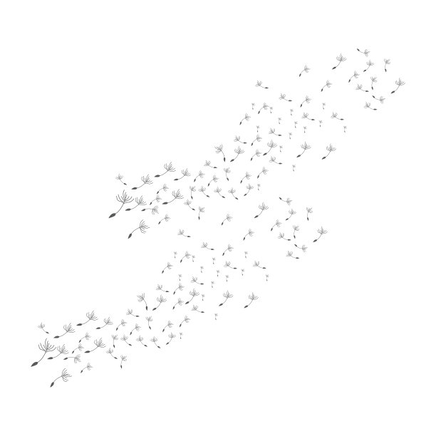 蒲公英标志，矢量植物蒲公英花，设计图标模板图片下载