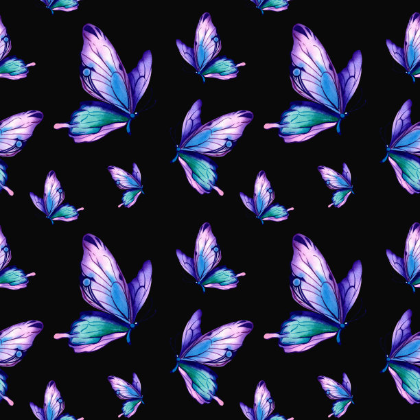 大闪蝶的图案。水彩插图在一个孤立的背景。五彩翅膀，紫色的，粉色的。动物,野生动物。图片下载