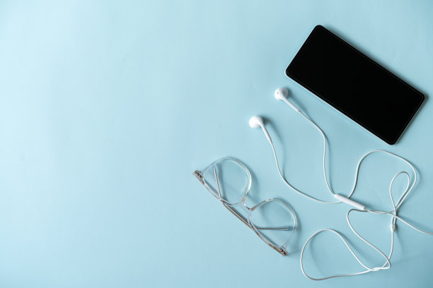 在线学习设计理念。的俯视图，带有文本复制空间的俯视图图片下载