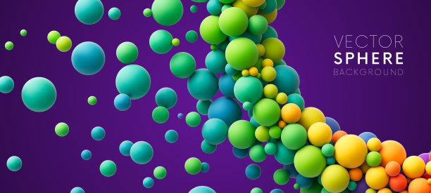 彩色的飞行球体背景图片下载