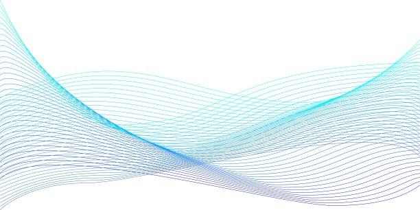 数据可视化、网络空间、大数据与分析、数字时代、信息技术、创新理念。紫色-蓝色-绿色梯度波浪线横幅，演示文稿，模板，网页设计图片下载