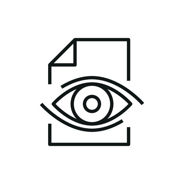 文档与眼睛图标矢量插图。孤立背景上的文件图标。报告标志概念。图片下载