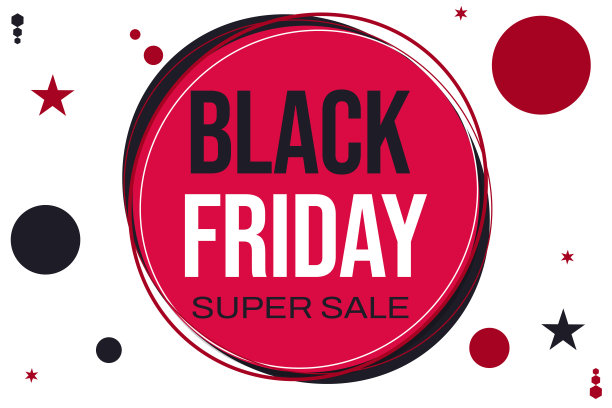 黑色星期五销售海报设计与黑色和红色的模板，促销横幅插图图片下载