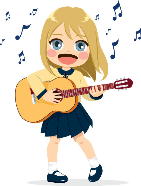 弹吉他的女孩图片下载