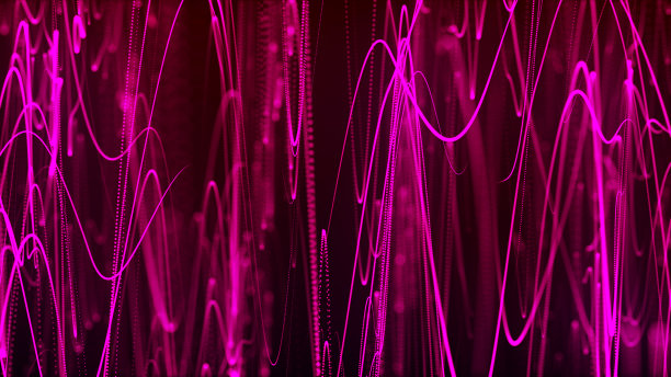 用点和线抽象波。抽象的粒子波。未来的背景。大数据可视化。网络连接。数据传输。3 d。图片下载