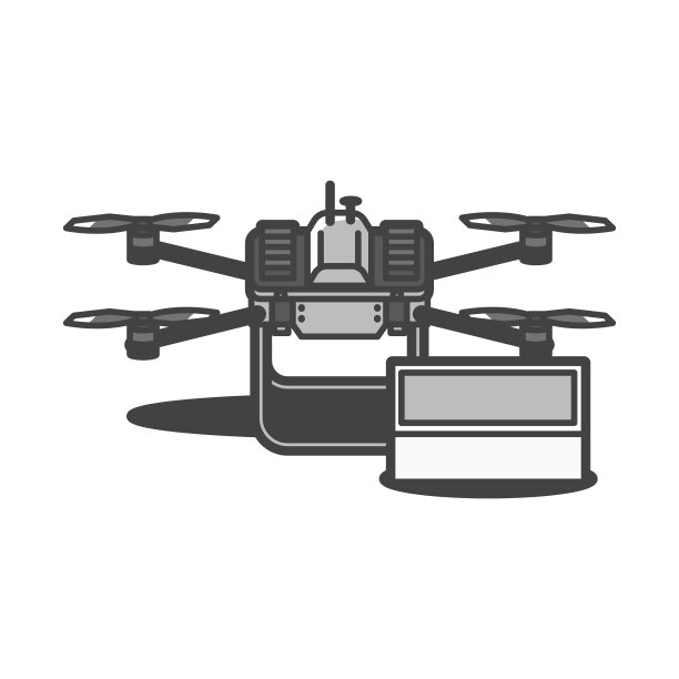 空盒子和用于投递信件和包裹的小型无人机的插图图片下载