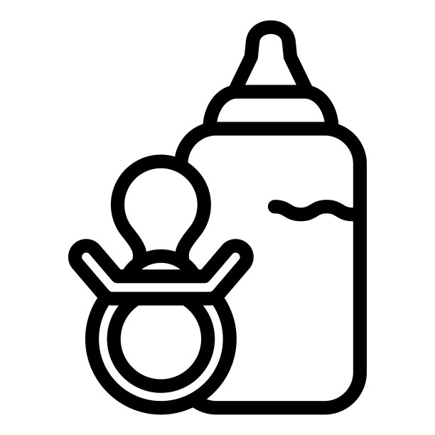 奶瓶和奶嘴线图标。一套婴儿奶瓶和婴儿假人喂养白色背景上的轮廓风格象形文字。孕妇标志移动概念网页设计。矢量图形。图片下载
