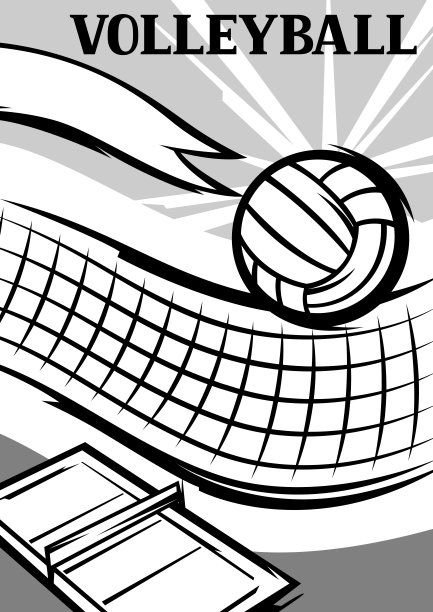 背景与排球项目。体育俱乐部插图。图片下载