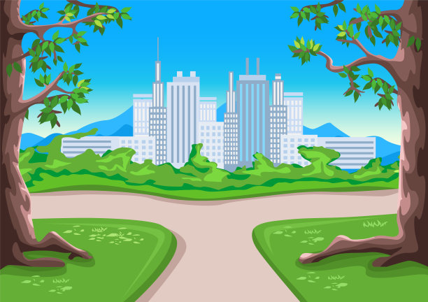 城市公园里的人行道图片下载