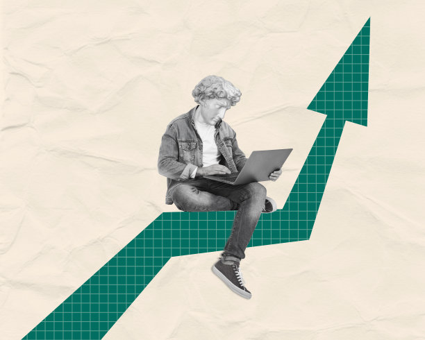 当代艺术拼贴画，一个人被一个雕像的头和一台笔记本电脑。图片下载