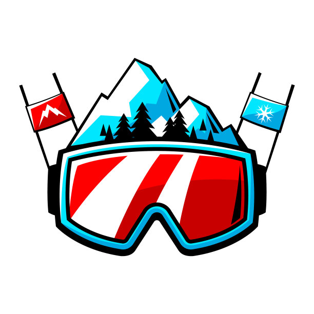 会徽上有单板滑雪冬季运动的标志图片下载