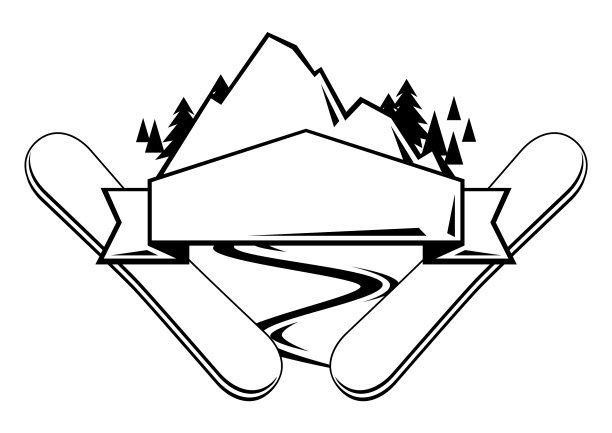 会徽上有单板滑雪冬季运动的标志图片下载