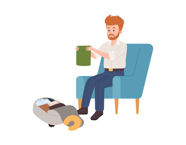 商人小心地把衣服装进去图片下载