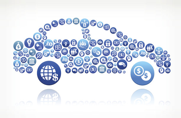 车边钱美元和金融矢量按钮模式图片下载