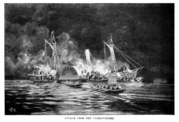 19世纪美国海军史上美国内战期间遭到袭击的USS Underwriter图片下载