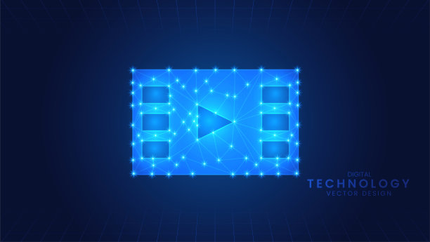 播放按钮视频播放器。在线视频直播营销理念图片下载