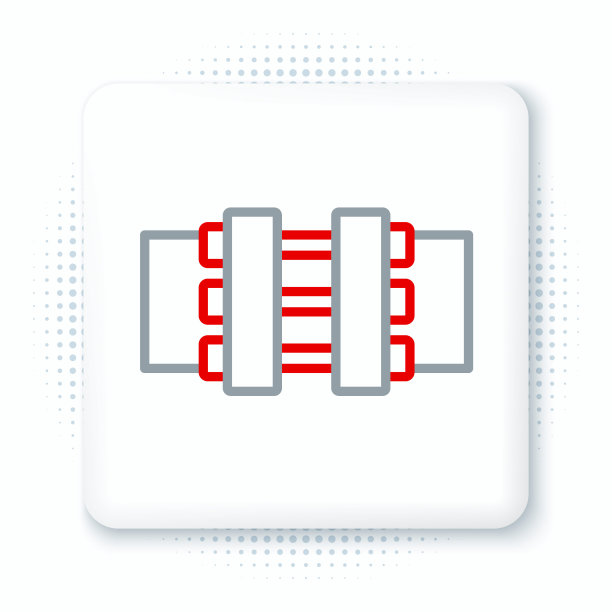 工业金属管道和阀门图标隔离在白色背景上。色彩缤纷的轮廓概念。向量图片下载