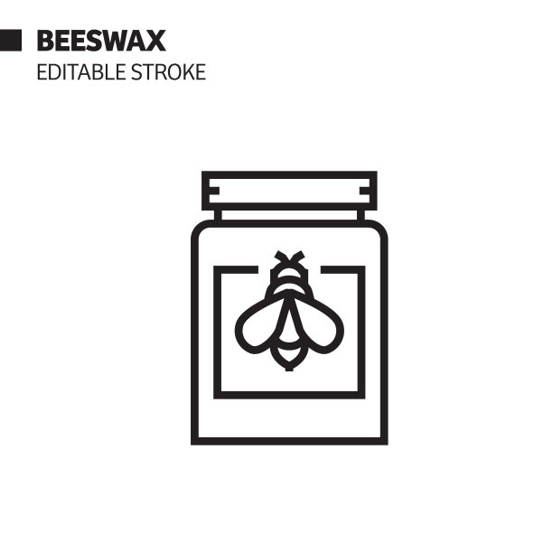 蜂蜡线图标，轮廓矢量符号插图。完美像素，可编辑的描边。图片下载